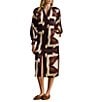 Lauren Ralph Lauren Luxe Twill Equestrian Inspired Print Point Collar Long Sleeve Button Front Midi Shirtdress, Color:Navy/Cream Multi - Image 1