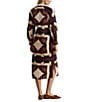 Lauren Ralph Lauren Luxe Twill Equestrian Inspired Print Point Collar Long Sleeve Button Front Midi Shirtdress, Color:Navy/Cream Multi - Image 2