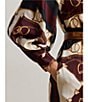 Lauren Ralph Lauren Luxe Twill Equestrian Inspired Print Point Collar Long Sleeve Button Front Midi Shirtdress, Color:Navy/Cream Multi - Image 7