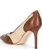 Lauren Ralph Lauren Lynden Raffia And Perforated Leather Pointed Toe Pumps - Image 3