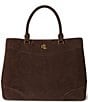 Lauren Ralph Lauren Marcy Perforated Suede Large Satchel Bag - Image 1
