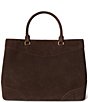 Lauren Ralph Lauren Marcy Perforated Suede Large Satchel Bag - Image 2