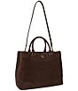 Lauren Ralph Lauren Marcy Perforated Suede Large Satchel Bag - Image 4