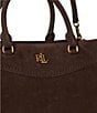 Lauren Ralph Lauren Marcy Perforated Suede Large Satchel Bag - Image 5