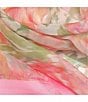 Color:Pink - Image 3 - Margot Floral Silk Square Scarf