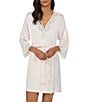 Lauren Ralph Lauren Matte Satin Kimono Sleeve Coordinating Short Wrap Bridal Robe, Color:Pink - Image 1