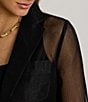 Lauren Ralph Lauren Mesh Notch Collar Long Sleeve Single Button Blazer - Image 4