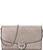 Color:Silver - Image 1 - Metallic Silver Leather Medium Adair Crossbody Bag