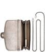 Color:Silver - Image 3 - Metallic Silver Leather Medium Adair Crossbody Bag