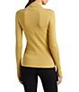 Color:Gold - Image 2 - Metallic Ribbed Knit Long Sleeve Turtleneck Sweater