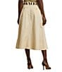 Lauren Ralph Lauren Micro-Sanded Twill Button Front Midi Skirt, Color:Ivory Beige - Image 2