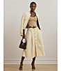 Lauren Ralph Lauren Micro-Sanded Twill Button Front Midi Skirt, Color:Ivory Beige - Image 5