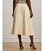 Lauren Ralph Lauren Micro-Sanded Twill Button Front Midi Skirt, Color:Ivory Beige - Image 7