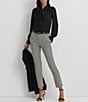 Color:Black - Image 6 - Mid Rise Houndstooth Cropped Pants