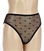 Lauren Ralph Lauren Monogram Sheer High Waisted Bikini, Color:Black - Image 1