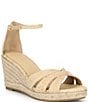 Lauren Ralph Lauren Nellie Textured Raffia Ankle Wrap Wedge Espadrille Sandals - Image 1