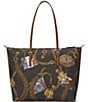 Lauren Ralph Lauren Nylon Medium Keaton Tote Bag, Color:Dark Green Multi - Image 2