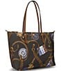 Lauren Ralph Lauren Nylon Medium Keaton Tote Bag, Color:Dark Green Multi - Image 4