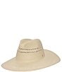 Color:Natural - Image 1 - Open Work Straw Fedora Hat