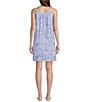 Color:Blue Paisley - Image 2 - Paisley Print Scoop Neck Sleeveless Short Nightgown