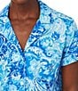 Color:Blue Paisley - Image 3 - Paisley Print Short Sleeve Notch Collar Capri Jersey Knit Pant Pajama Set