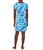 Color:Blue Paisley - Image 2 - Paisley Print Short Sleeve V-Neck Nightgown