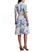 Lauren Ralph Lauren Paisley Tie-Front Linen Fit & Flare Midi Shirt Dress, Color:White/Blue - Image 2