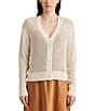 Color:Winter Cream - Image 5 - Parejha Knit Ribbed Long Sleeve V-Neck Cardigan Top