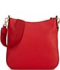 Lauren Ralph Lauren Pebbled Leather Large Cameryn Crossbody Bag, Color:Bright Red - Image 2