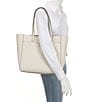 Lauren Ralph Lauren Cameryn Pebbled Leather Large Tote Bag, Color:White - Image 4