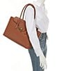 Lauren Ralph Lauren Tanner Pebbled Leather Large Satchel Bag, Color:Lauren Tan - Image 4
