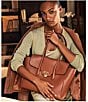 Lauren Ralph Lauren Tanner Pebbled Leather Large Satchel Bag, Color:Lauren Tan - Image 5