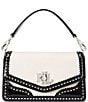 Color:Soft White/Black - Image 1 - Perforated Small Tayler Crossbody Bag