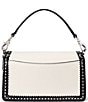 Color:Soft White/Black - Image 2 - Perforated Small Tayler Crossbody Bag
