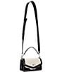 Color:Soft White/Black - Image 6 - Perforated Small Tayler Crossbody Bag