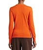 Color:Harvest Orange - Image 2 - Petite Size Belting Motif Cotton Blend Long Sleeve Sweater