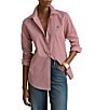 Lauren Ralph Lauren Petite Size Classic Striped Broadcloth Point Collar Long Sleeve Button Front Shirt - Image 1