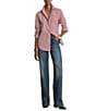 Lauren Ralph Lauren Petite Size Classic Striped Broadcloth Point Collar Long Sleeve Button Front Shirt - Image 3