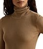 Lauren Ralph Lauren Petite Size Cotton-Blend Ribbed Turtle Neck Long Sleeve Top - Image 4