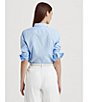 Color:Blue - Image 5 - Petite Size Easy Care Point Collar Long Sleeve Shirt
