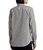 Lauren Ralph Lauren Petite Size Easy Care Point Collar Shirttail Hem Long Cuff Sleeve Shirt, Color:Black/White - Image 2
