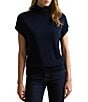 Lauren Ralph Lauren Petite Size Knit Mock Neck Cap Sleeve Pullover Sweater - Image 1