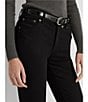 Color:Black - Image 5 - Petite Size Mid Rise Straight Leg Jeans