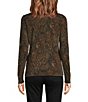 Lauren Ralph Lauren Petite Size Paisley Stretch Jersey Spread Collar Long Sleeve Button Front Placket Shirt - Image 2