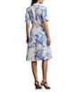 Lauren Ralph Lauren Petite Size Paisley Tie-Front Linen Shirtdress, Color:White/Blue - Image 2