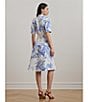 Lauren Ralph Lauren Petite Size Paisley Tie-Front Linen Shirtdress, Color:White/Blue - Image 5