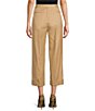 Color:Birch Tan - Image 2 - Petite Size Pleated Cotton Twill Cropped Wide Leg Coordinating Pants