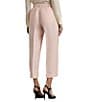Color:Pink Opal - Image 2 - Petite Size Pleated Linen-Blend Twill Cropped Wide Leg Pants