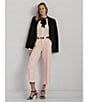 Color:Pink Opal - Image 6 - Petite Size Pleated Linen-Blend Twill Cropped Wide Leg Pants