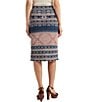 Color:Multi - Image 2 - Petite Size Rishona Textile Print Knee Length Pencil Skirt